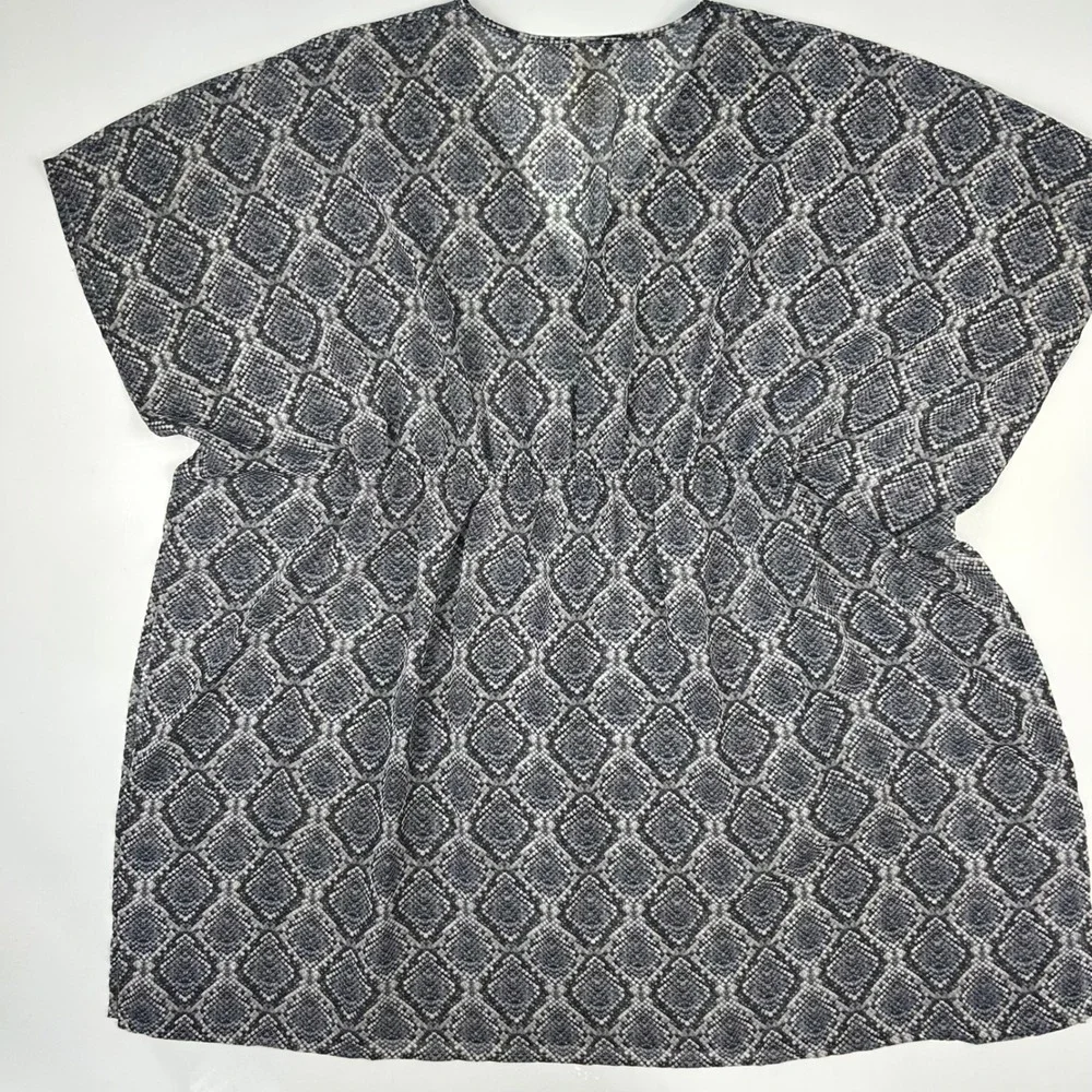 Tommy Bahama Womens Grey Snakeskin Diamond Tassel Swim Cover Up S/M TSW12210C